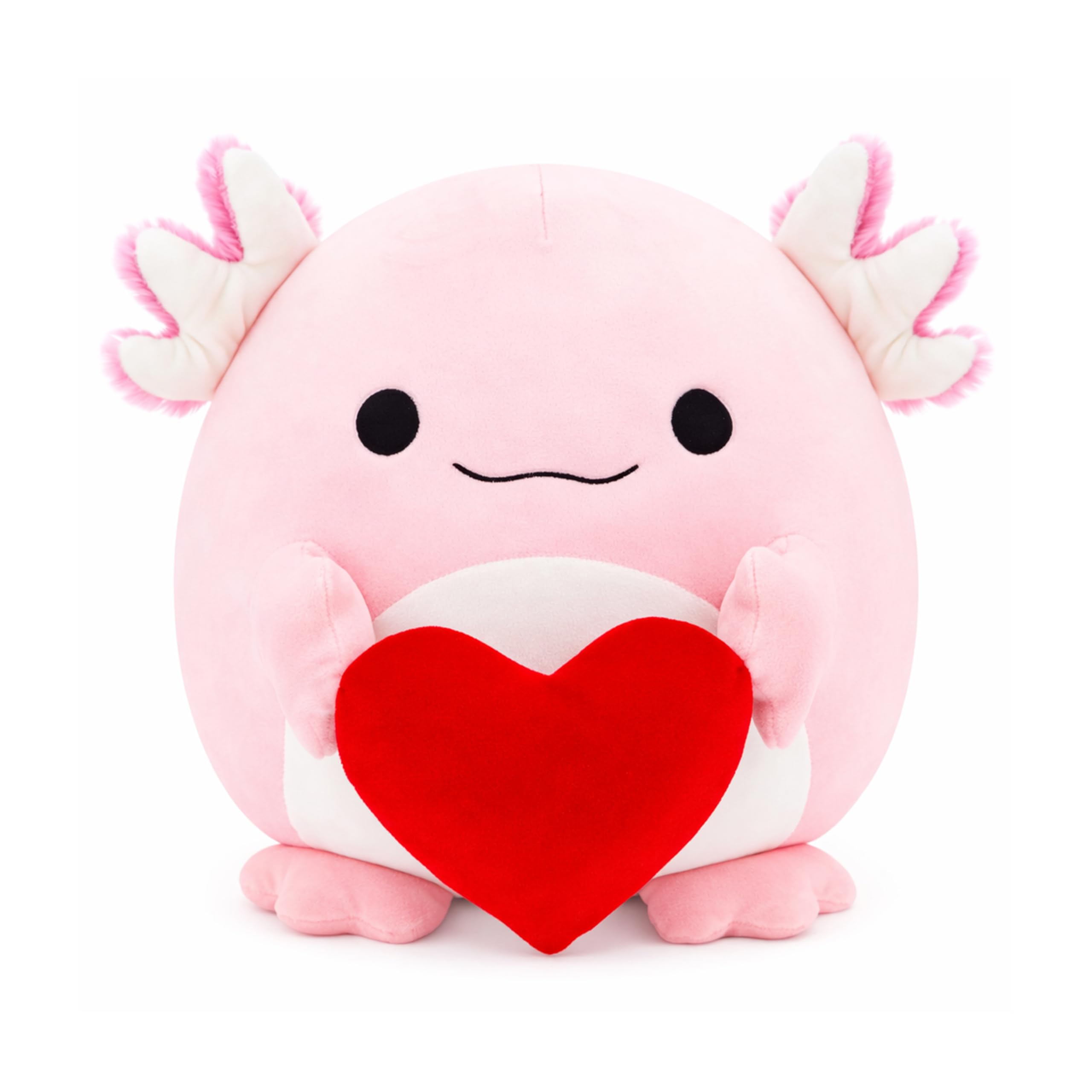Tiralia axolotl plush with heart-hugging design delivers cozy comfort for everyday hugs.