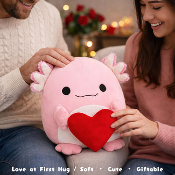 Tiralia axolotl plush suited for Valentine's gifts and cozy moments at home.