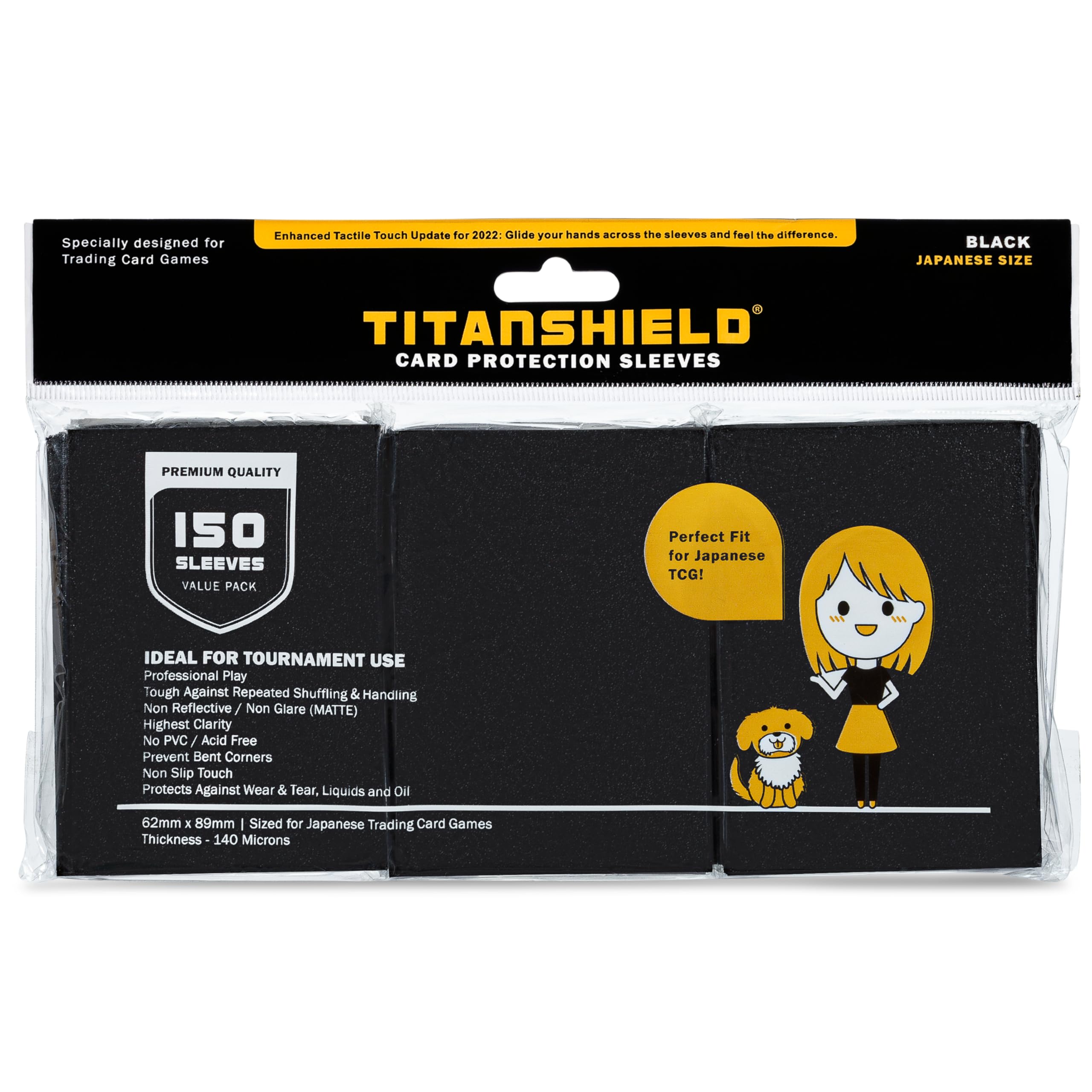 TitanShield 150-sleeves-pack-front demonstrates value for a complete deck sleeving