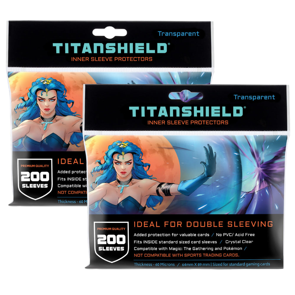 TitanShield inner sleeves clear 64x89mm for double-sleeve protection of standard cards