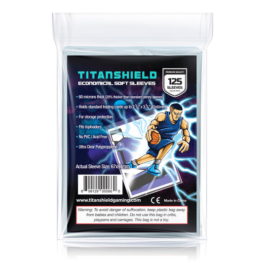 TitanShield penny sleeves 67x94mm clear pack for standard cards.