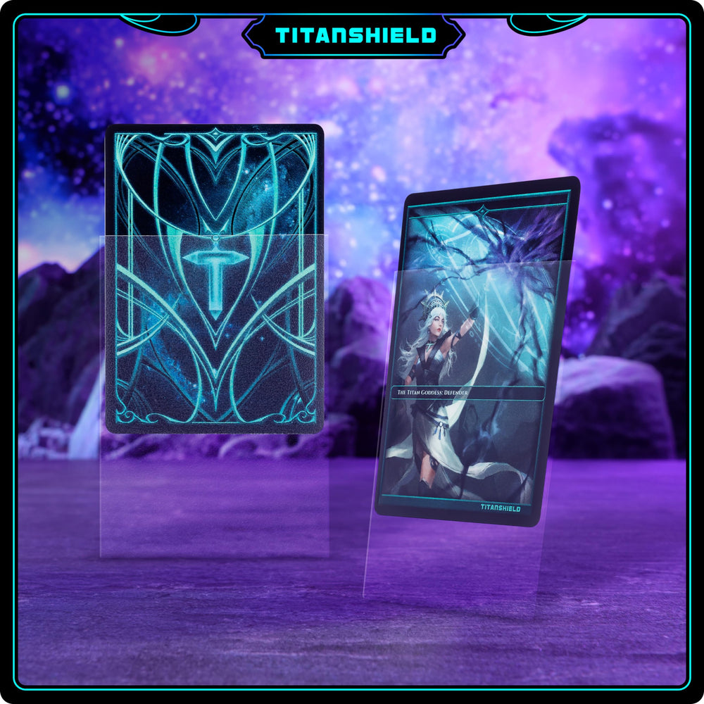 TitanShield glossy front and matte back sleeve promotes smooth shuffling and anti-slip handling