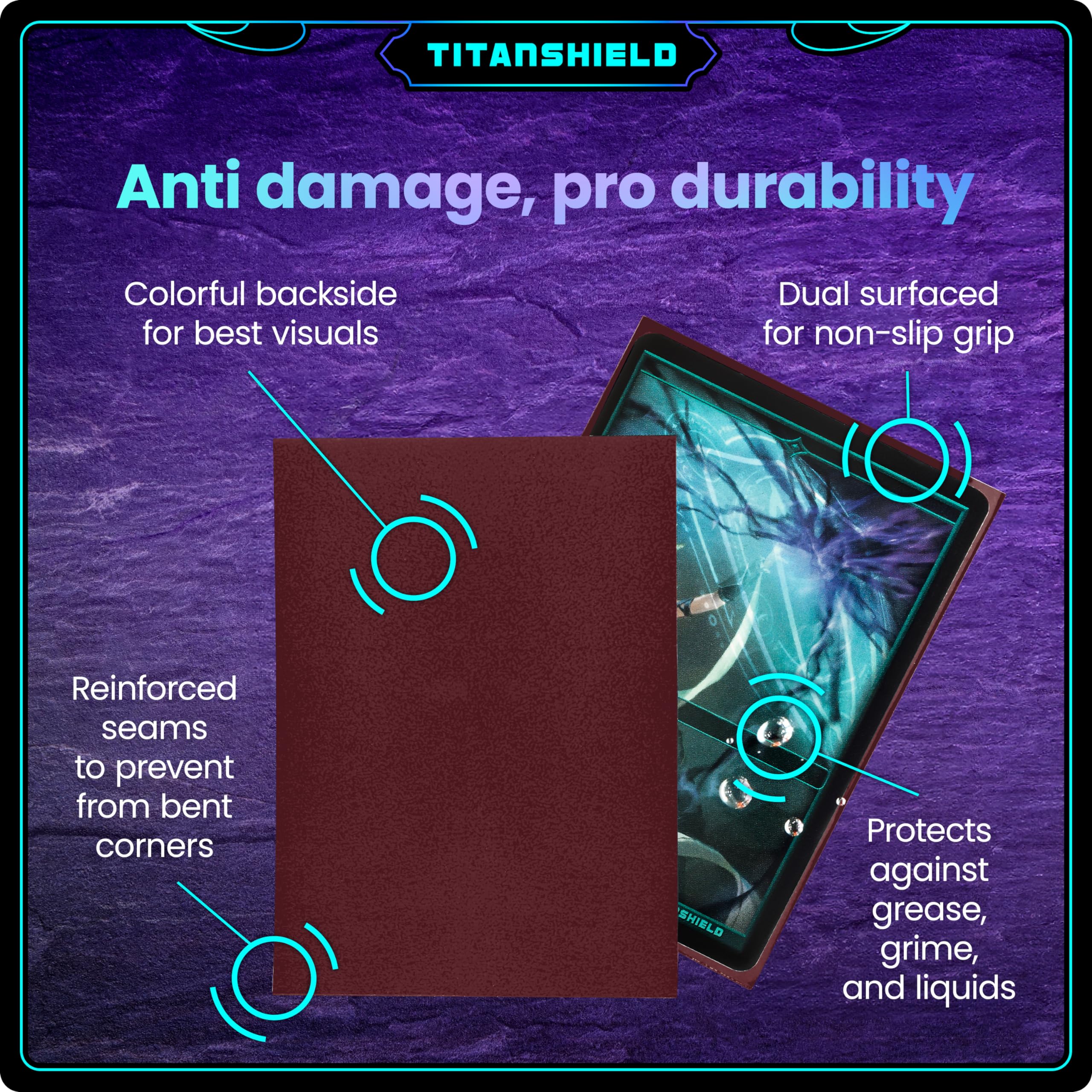TitanShield 100-micron protection delivers durable, long-term card life for frequent play.