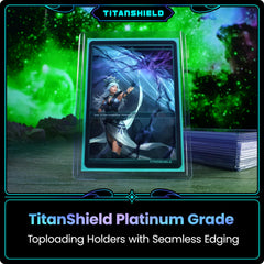 TitanShield seamless toploader 3x4 inch dust-barrier view protects cards from debris.