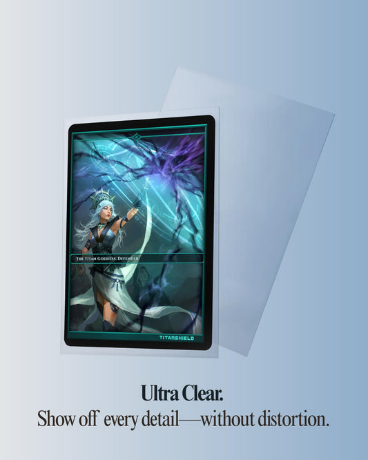 TitanShield ultra-clear 60 micron sleeves protect cards while viewing.