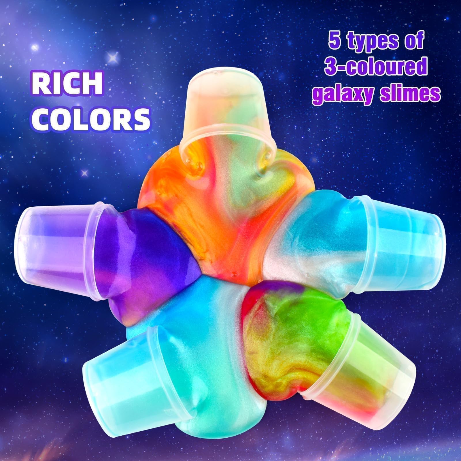 TITRITH galaxy slime colors showcase vibrant stars for creative play