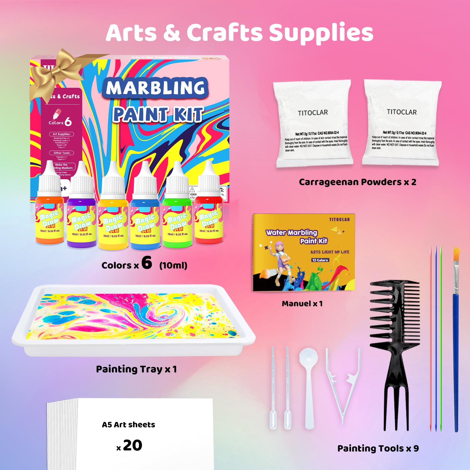 Titoclar Easter gift marbling kit ready for seasonal art fun