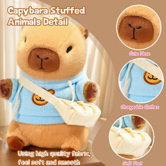 TITQWOP capybara plush with three crossbody bags for versatile dress-up looks