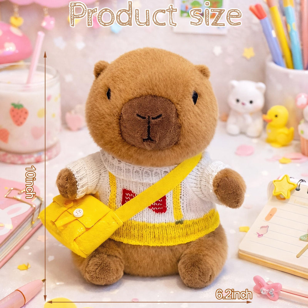 TITQWOP Capybara plush with crossbody bags supports portable storytelling adventures.