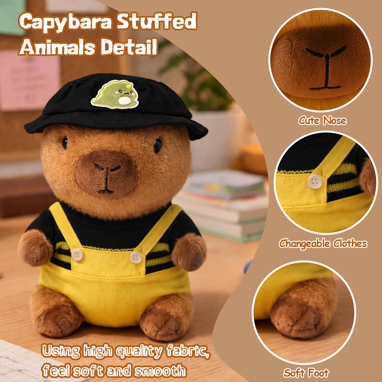 TITQWOP Capybara plush hats add cute finishing touches to outfits.