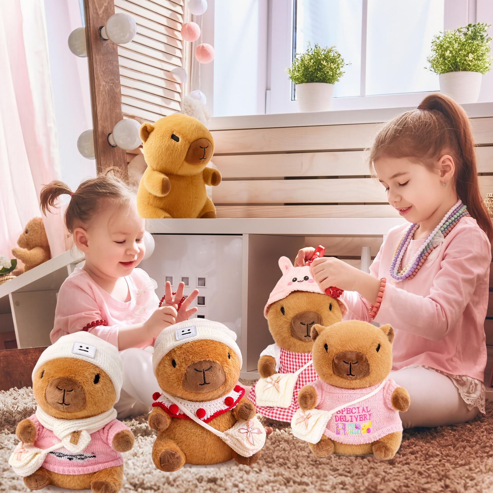 TITQWOP capybara plush in a bedroom decor scene for cozy vibes