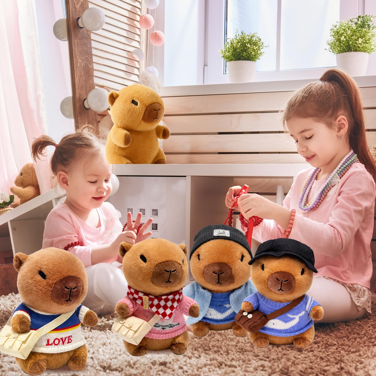 TITQWOP capybara plush poseable outfits enhance storytelling playtime