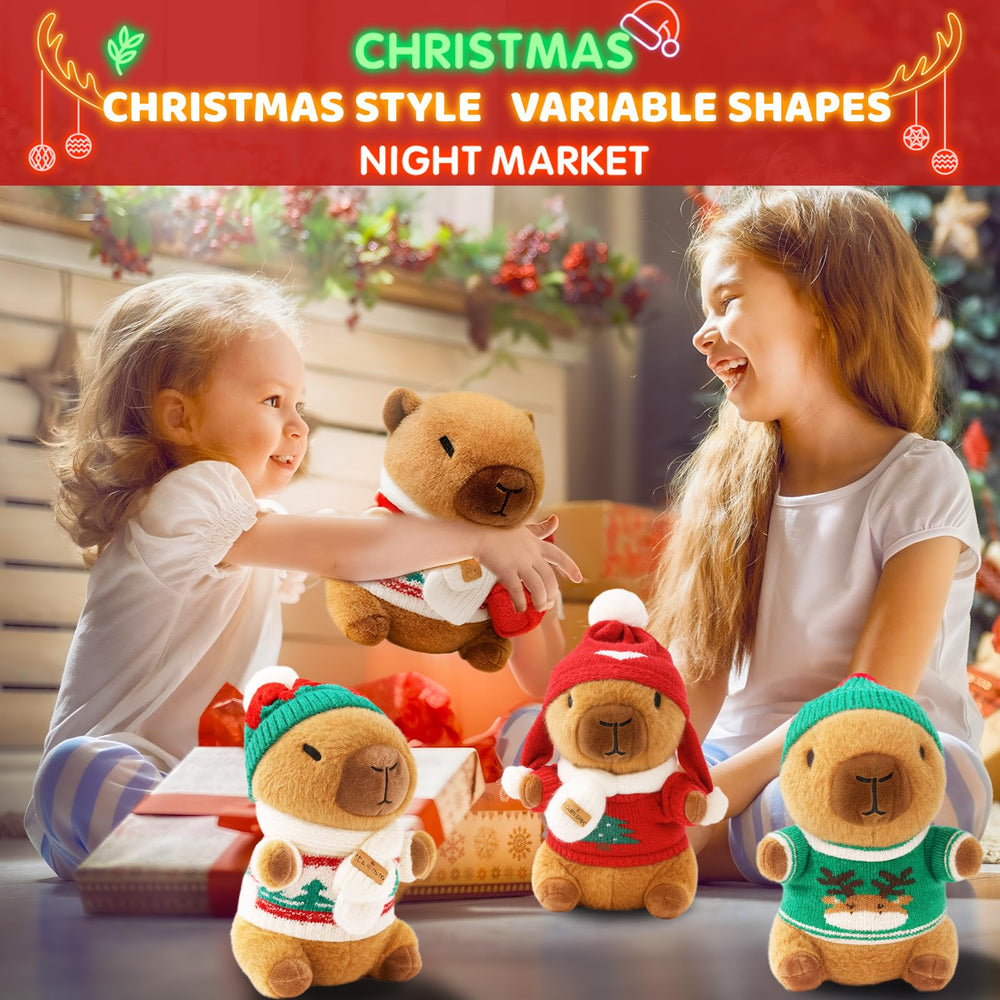 titqwop capybara plush snuggling in a child's arms for comforting cuddles.