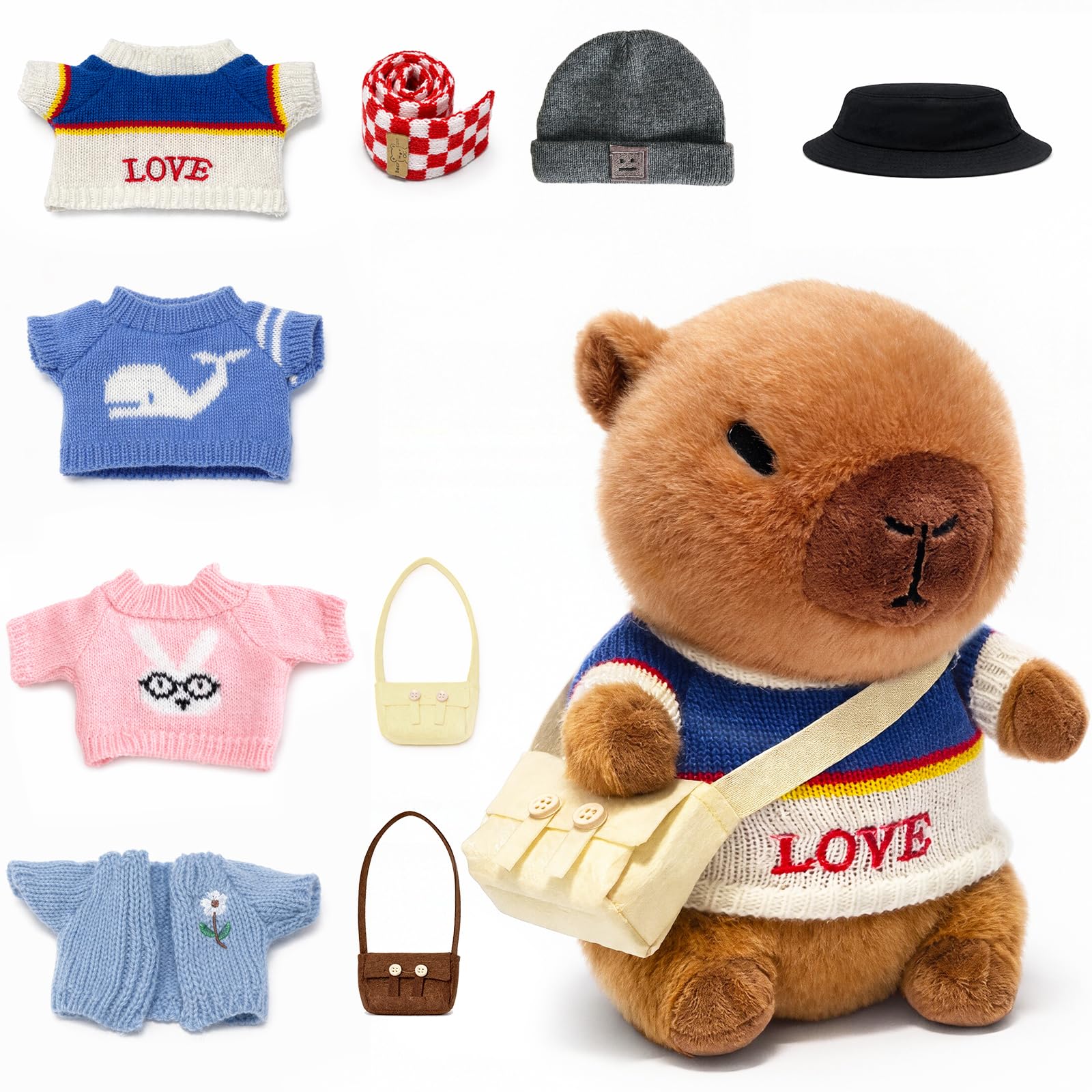 TITQWOP capybara plush with outfits for imaginative play and cuddling