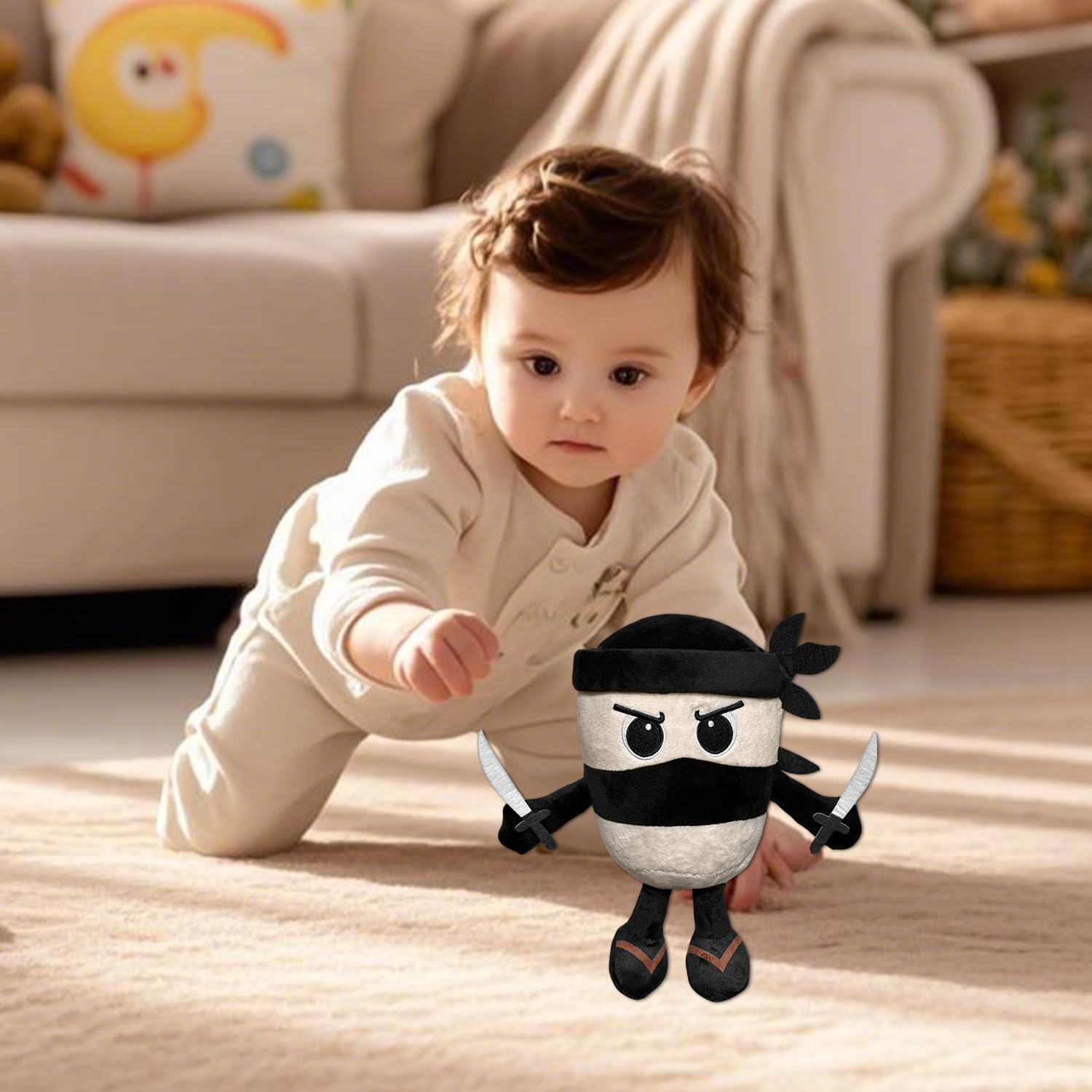 Tiuyov Tung Tung Tung Sahur plush cuddle close-up reveals chaotic yet cuddly charm.