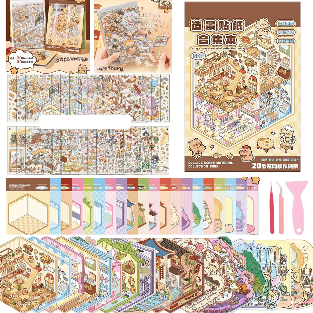 TIYIMIYUXU 20 scene stickers cover inviting creative relaxation and mindful planning
