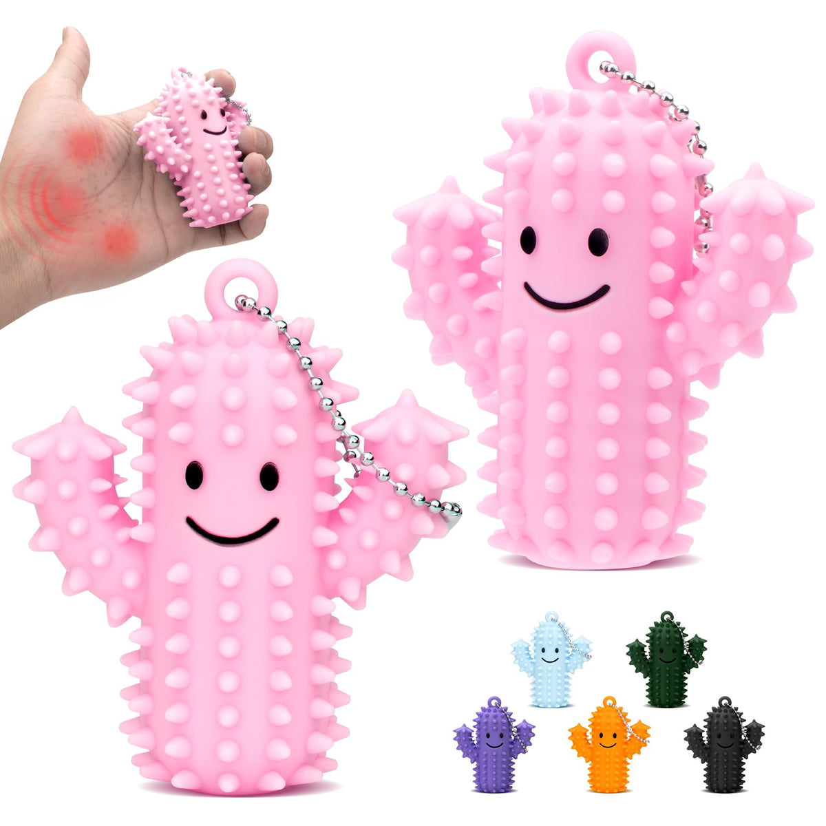 Tizuxa Little Ouchies cactus design close-up shows durable silicone for daily sensory use.