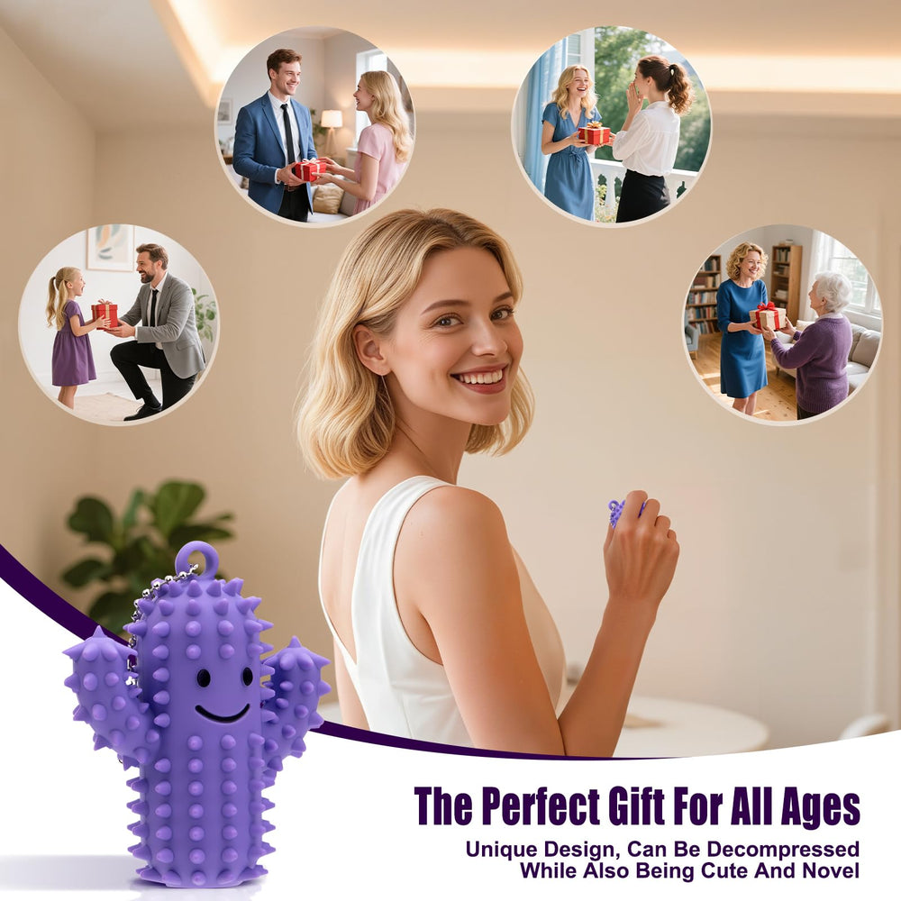 Tizuxa purple cactus fidget toy for discreet, portable sensory play.
