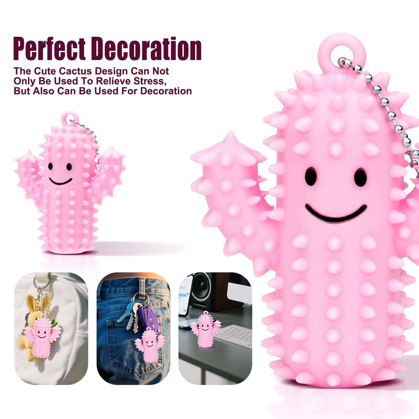 Tizuxa adult-friendly spiky stim toy clipped to bag for discreet use.