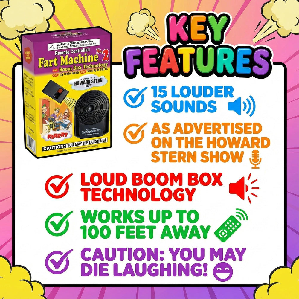 Included 9V Energizer battery powering the Fart Machine for instant tests.