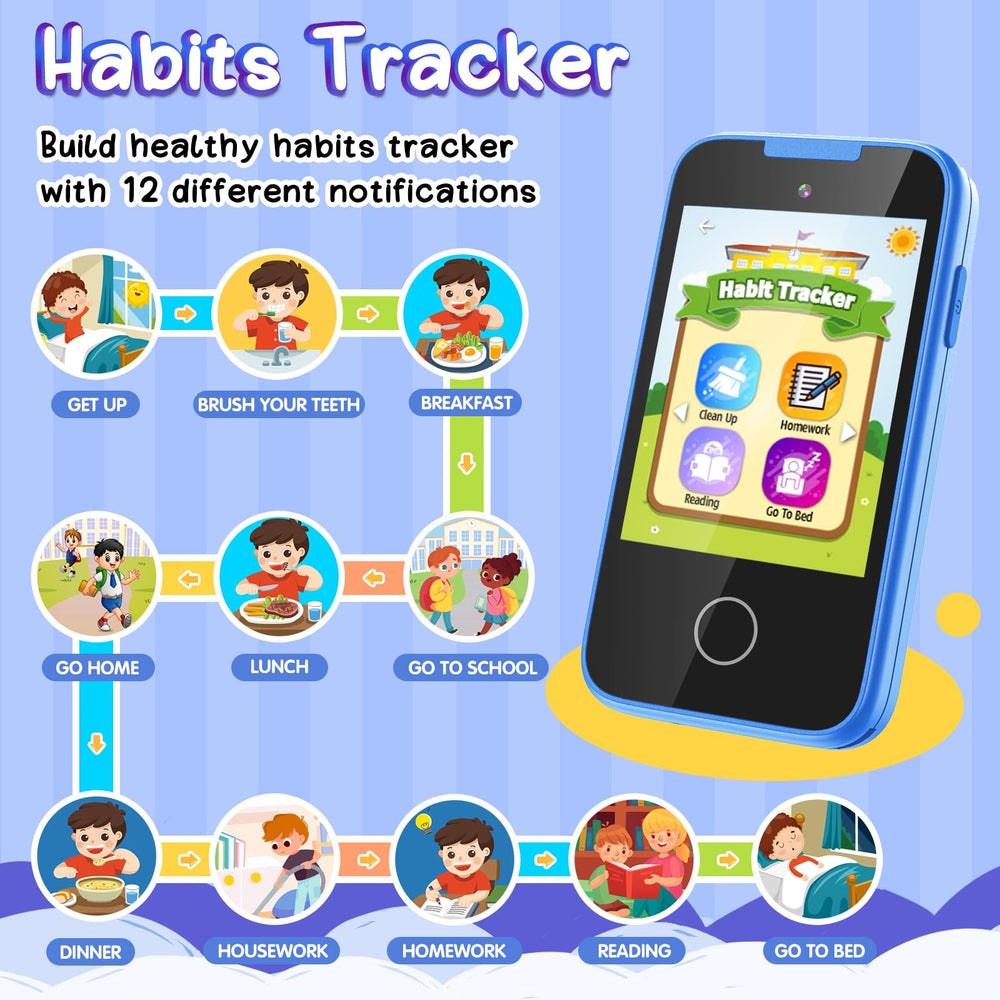 TKECWOB Kids Phone Habit-Tracker encourages daily routine building.