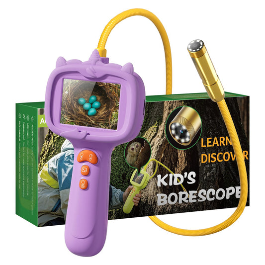 TKTKMETA kids borescope camera with 8 LEDs illuminates tiny details in the dark.