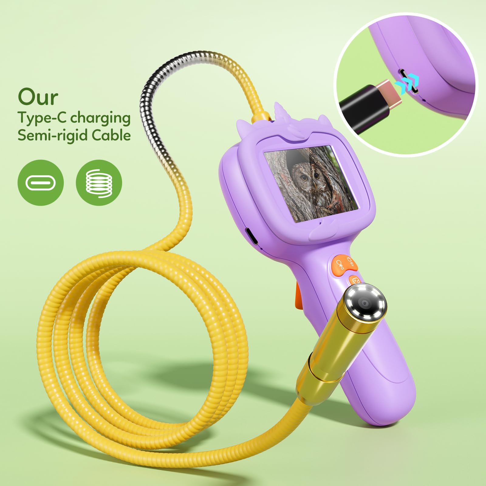 TKTKMETA borescope camera with Type-C recharge enables longer exploration sessions.