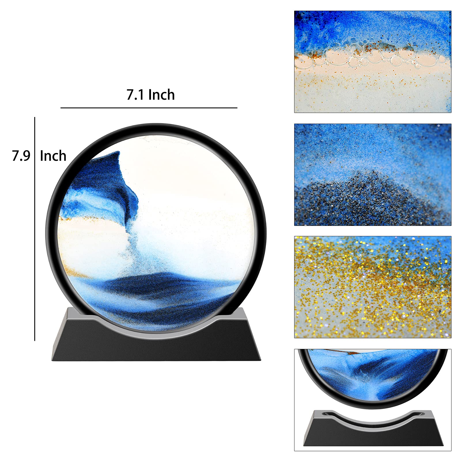 TKTM Liquid Motion Sandscape blue 7in desk decoration for focus