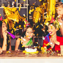 Birthday party setup with TKYZMS horns adding lively ambience