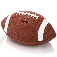 Tlence football bank back view illustrates stable base on flat surfaces.