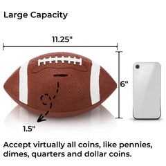 Tlence football bank side view demonstrates compact size for desks and shelves.