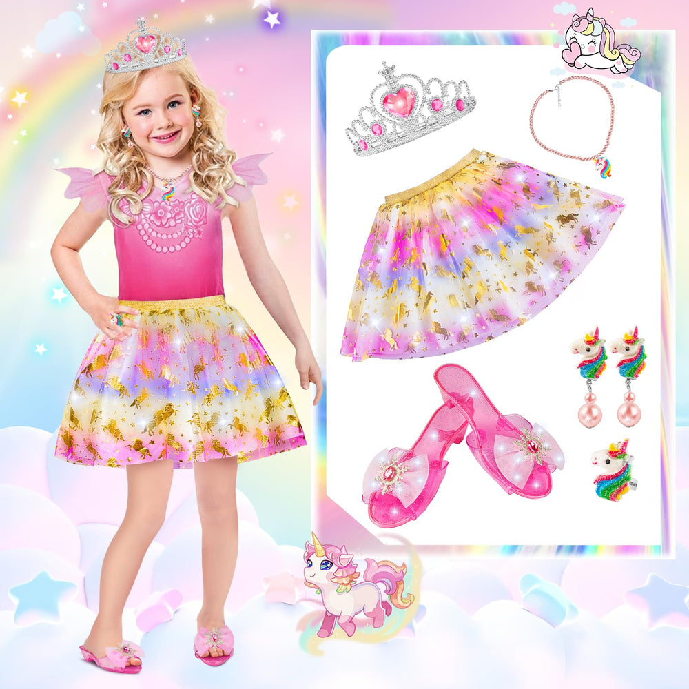 Tlooe princess dress-up color skirts trio offering versatile costume looks.