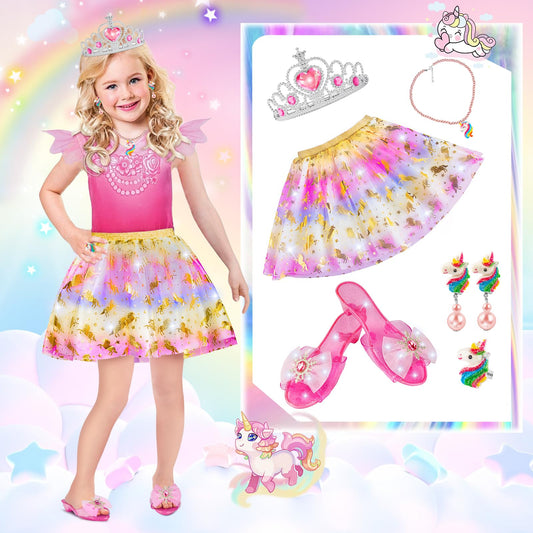 Tlooe princess dress-up color skirts trio offering versatile costume looks.
