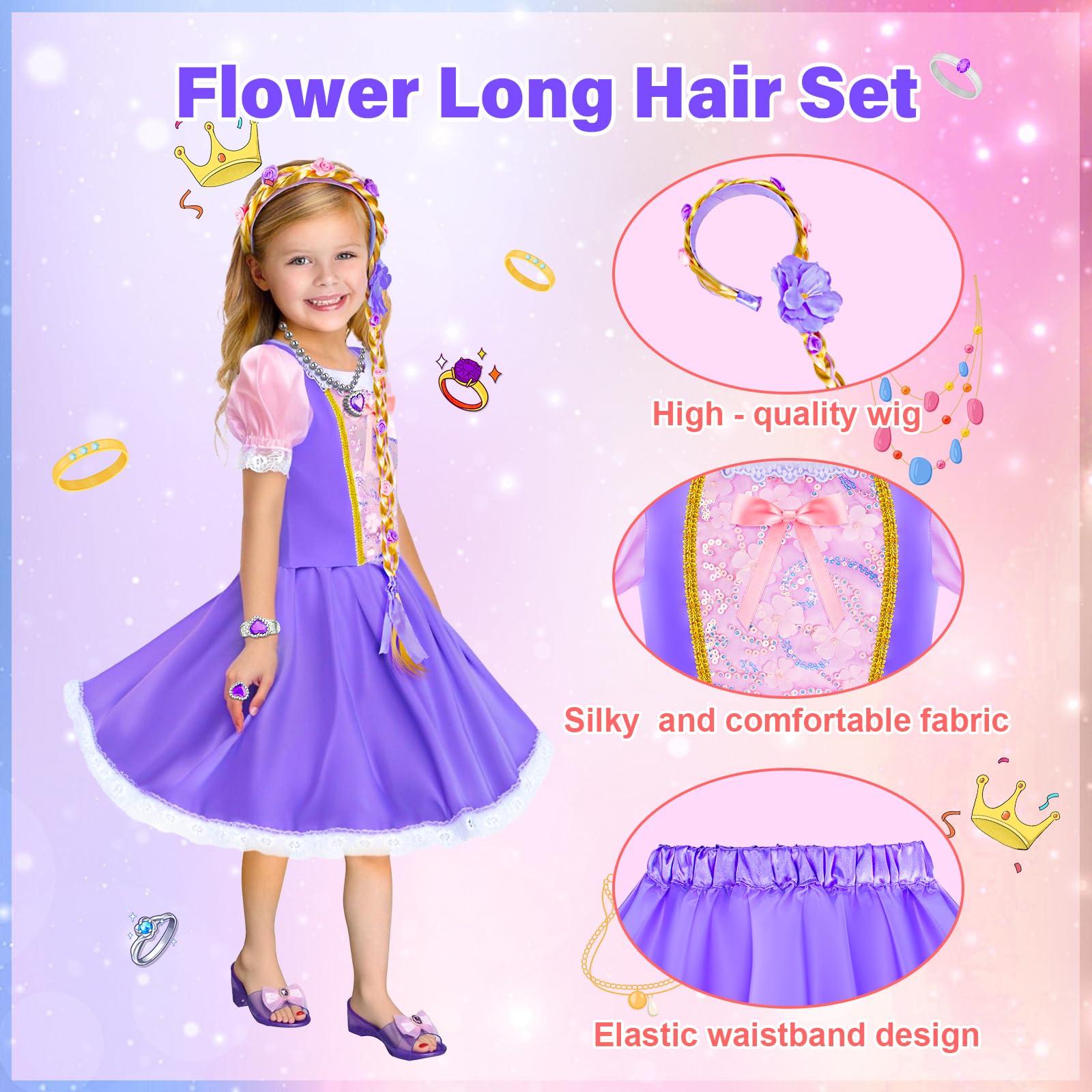 Tlooe princess flower skirt—double-layer fluff enables graceful movement.