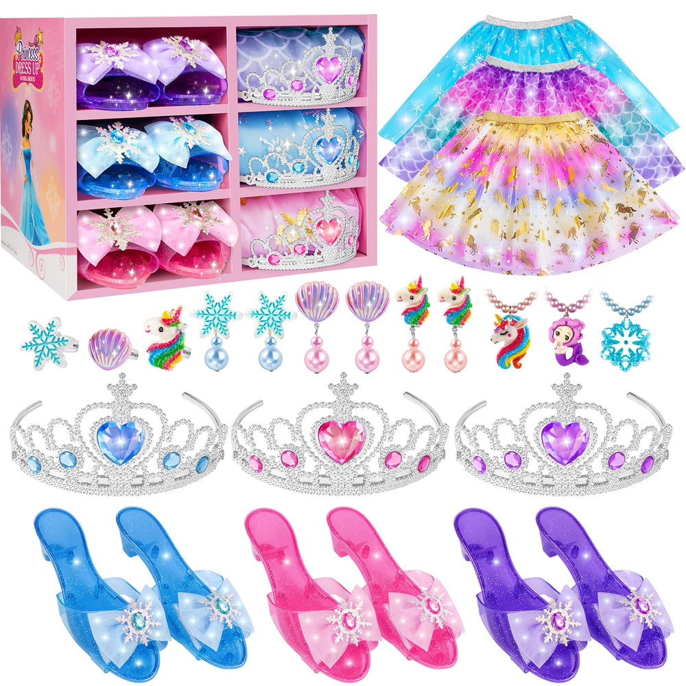 Tlooe Princess dress set with carrying case for organized pretend play.