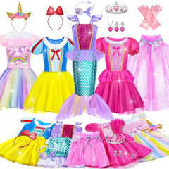 Tlooe princess dress set top—shimmering fabric for imaginative playtime