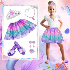 Tlooe princess dress-up shoes set with durable non-slip soles.