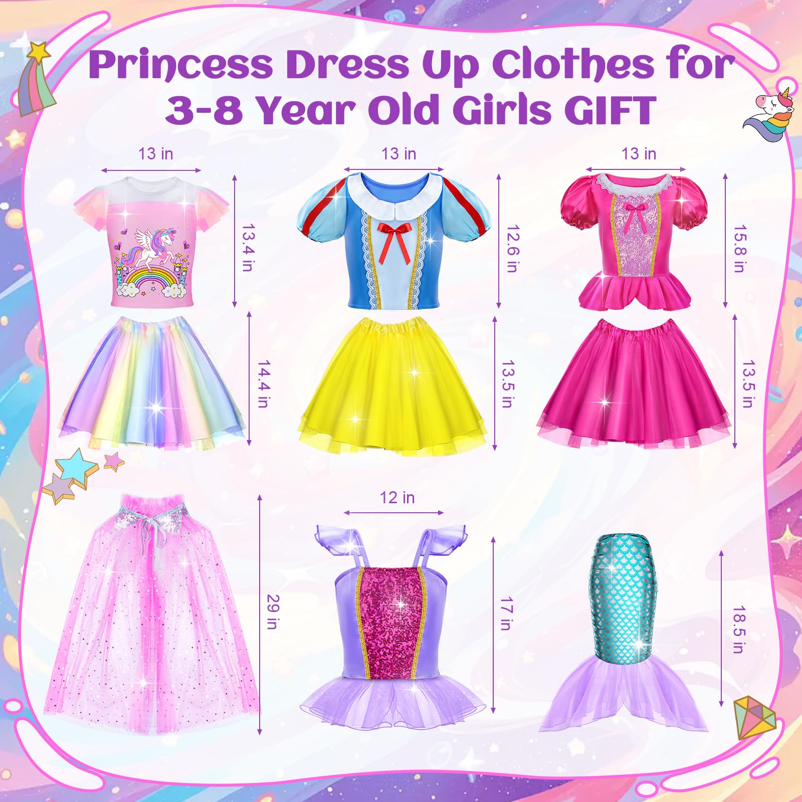 Tlooe princess jewelry set—colorful accents for role play