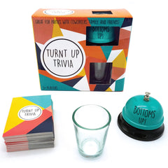 TMD Turnt Up trivia game box contents for family nights