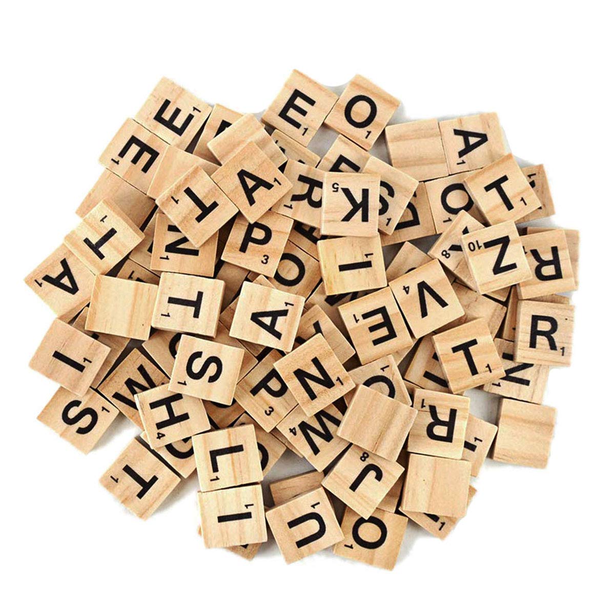 TMEEIHNSS wooden alphabet tiles ready for crafts and customizable word art.