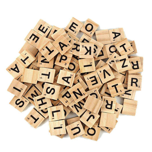 TMEEIHNSS wooden alphabet tiles ready for crafts and customizable word art.