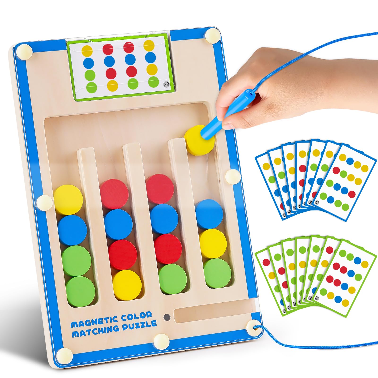 TMGOT Montessori magnetic wooden puzzle promotes color recognition and problem solving
