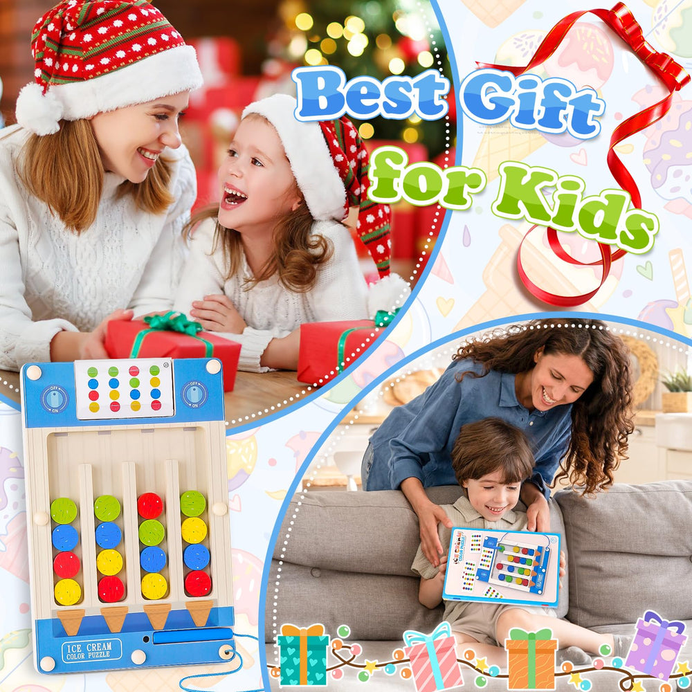 TMGOT wooden maze activity board designed for travel and classroom practice.