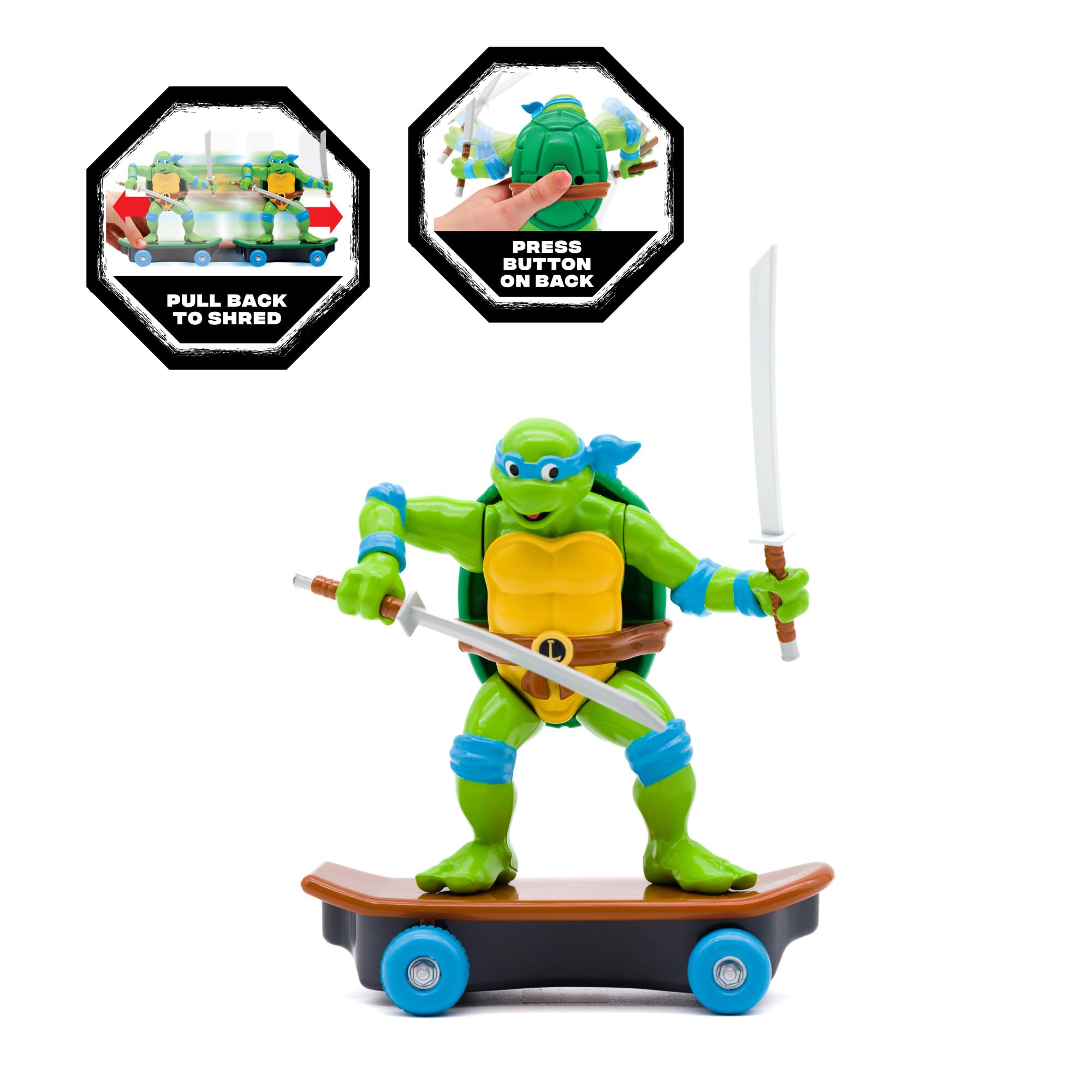TMNT 5-inch classic design emphasizes compact portability for on-the-go fun