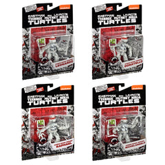 TMNT B&W four-pack packaging emphasizes collectible packaging for fans
