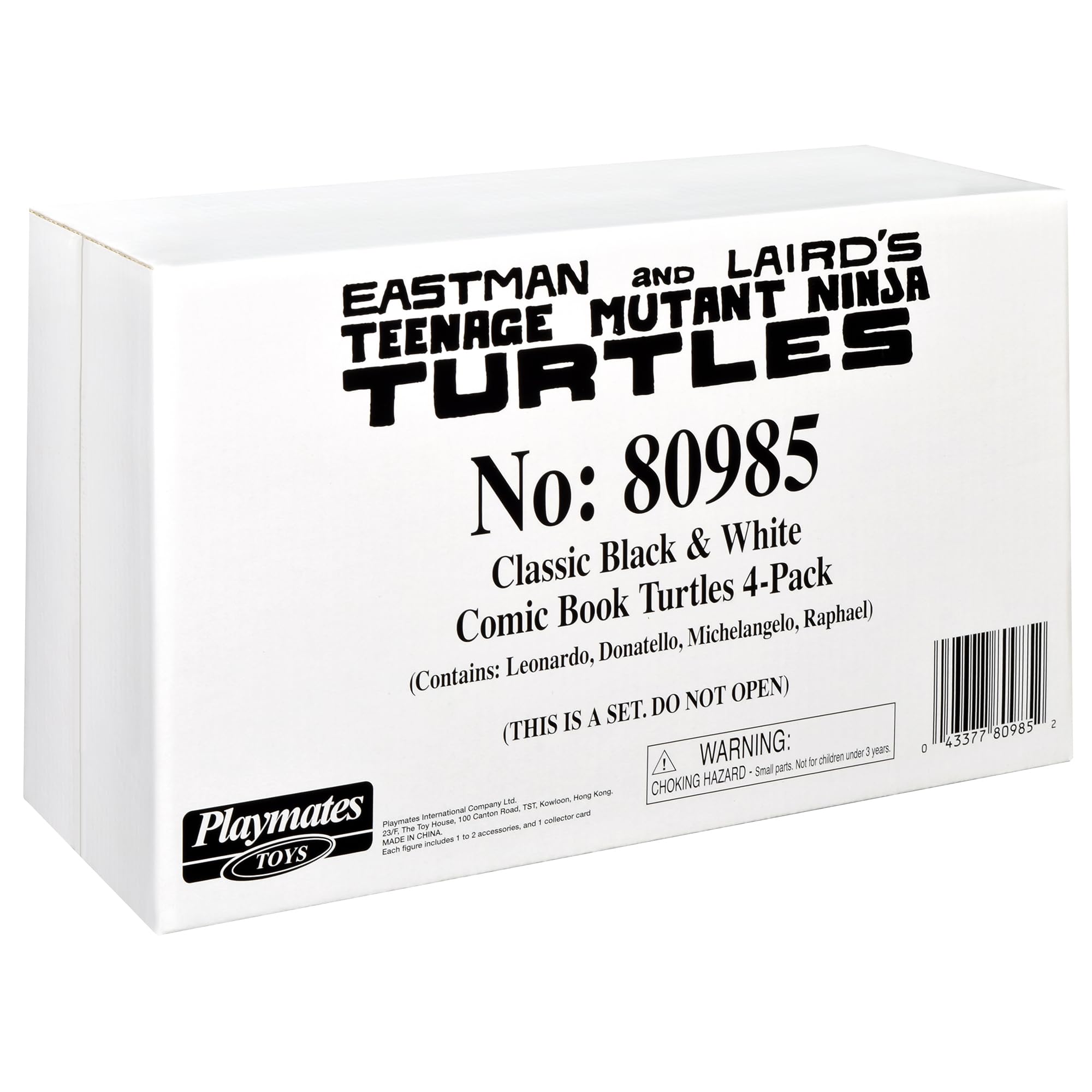TMNT B&W four-pack retro styling evokes classic 1984 era nostalgia