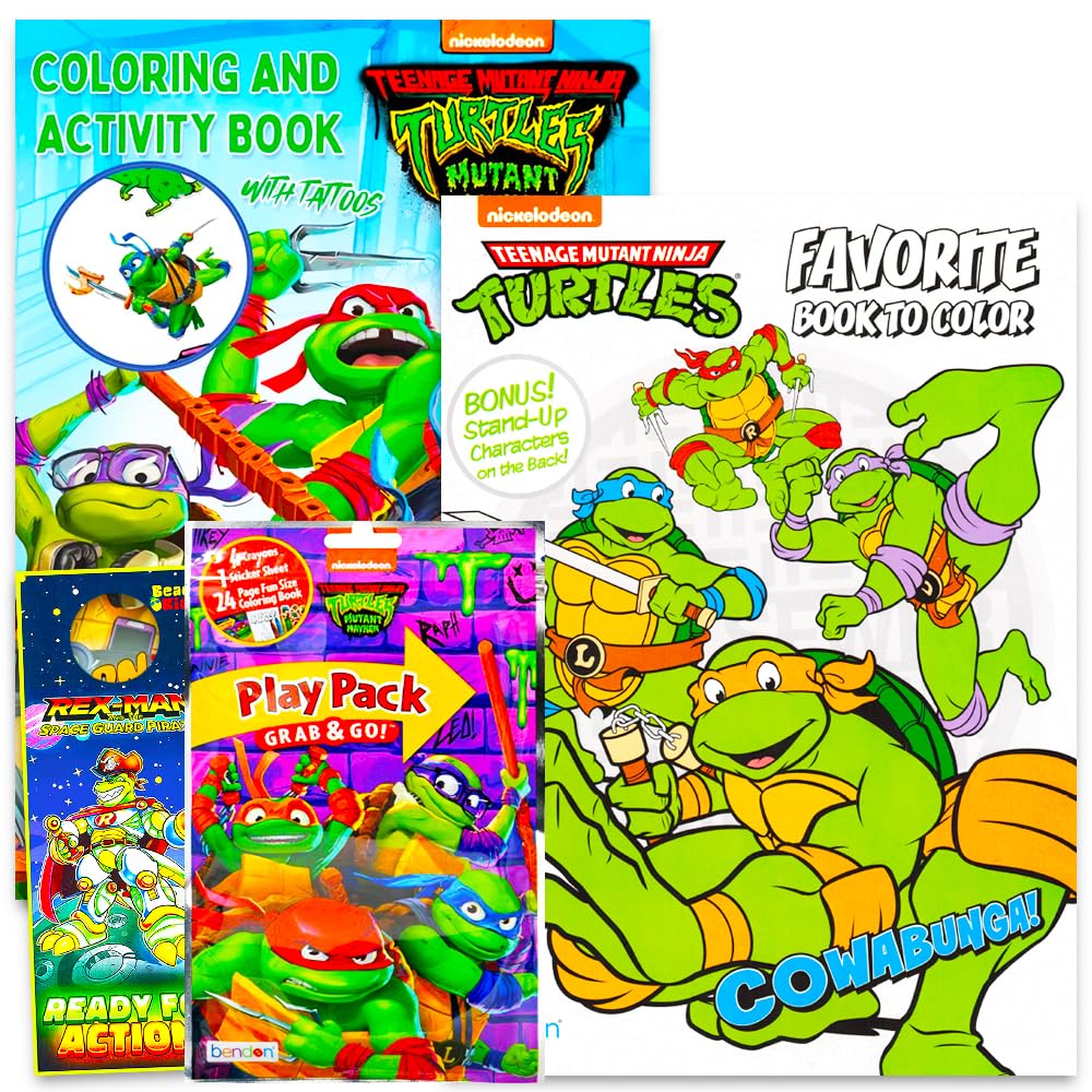 TMNT coloring and activity set with 60 stickers for creative play