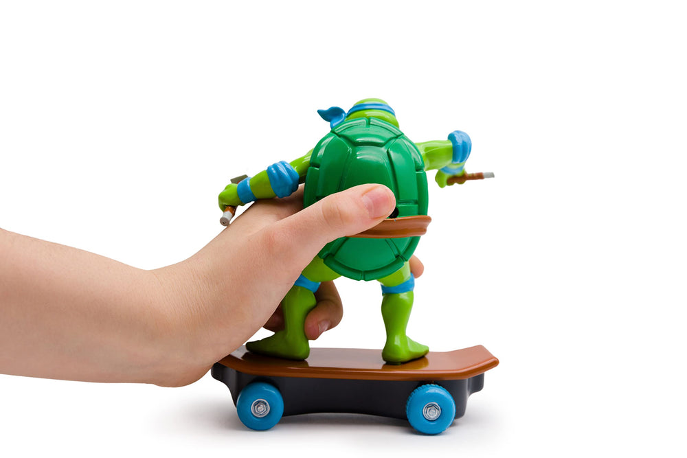 TMNT Donatello figure detail highlights durable build for repeated scooting play