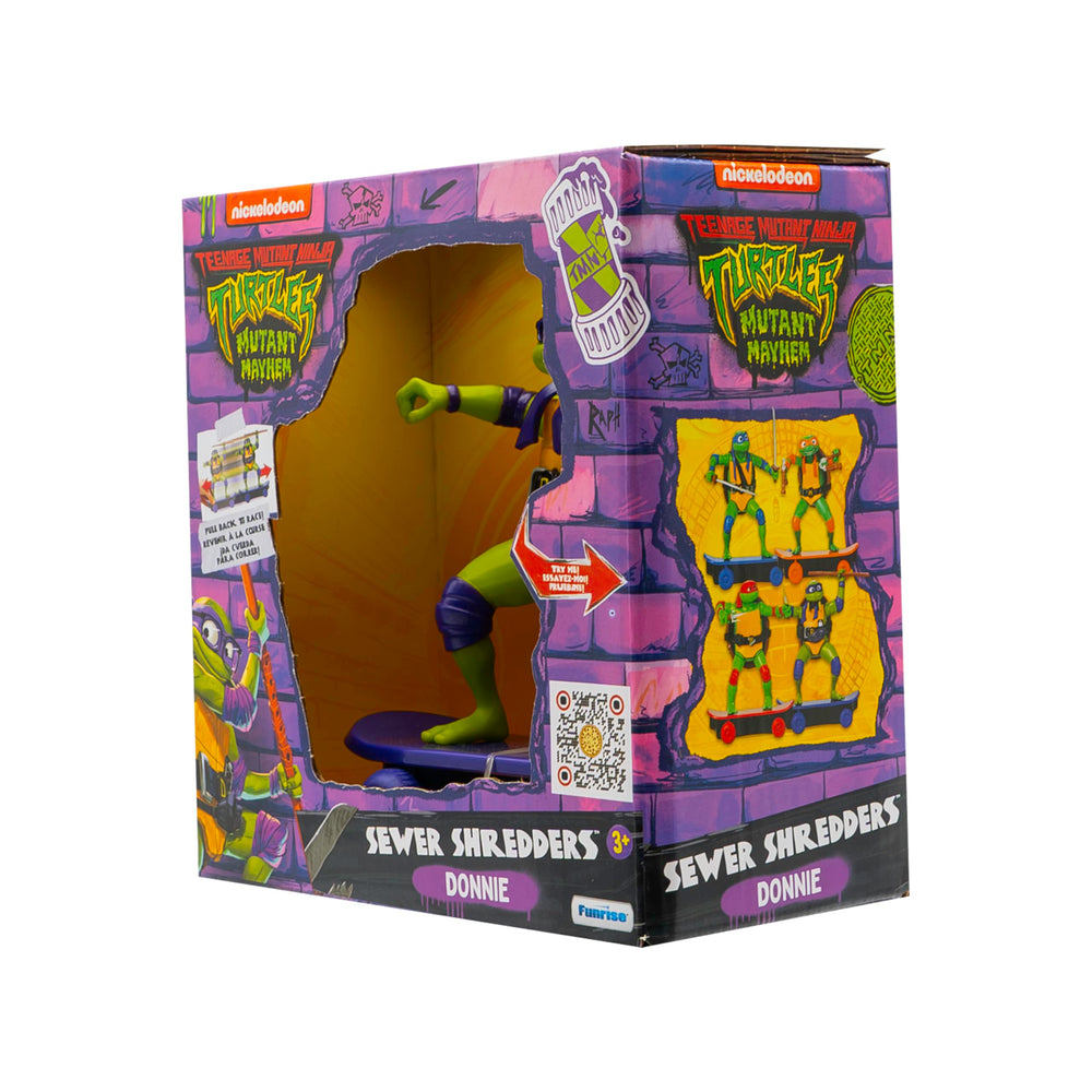 TMNT Donatello skate toy side profile emphasizes compact 5-inch figure.