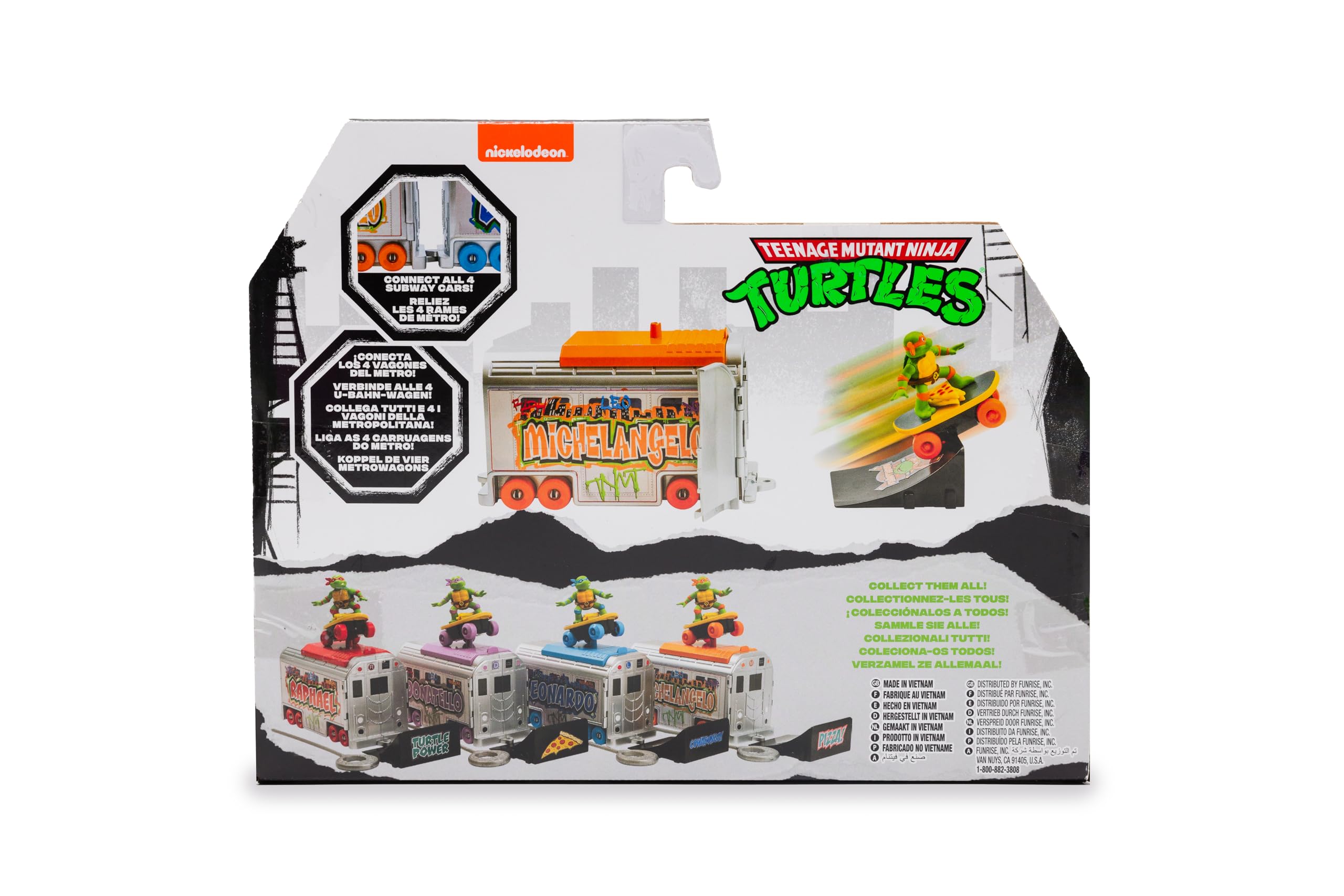TMNT Gift-ready packaging featuring subway launcher for fans and party favors.